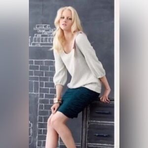 Cartonnier Anthropolgie blue skirt Anthropologie Pencil Skirt Sway Ruched sexy